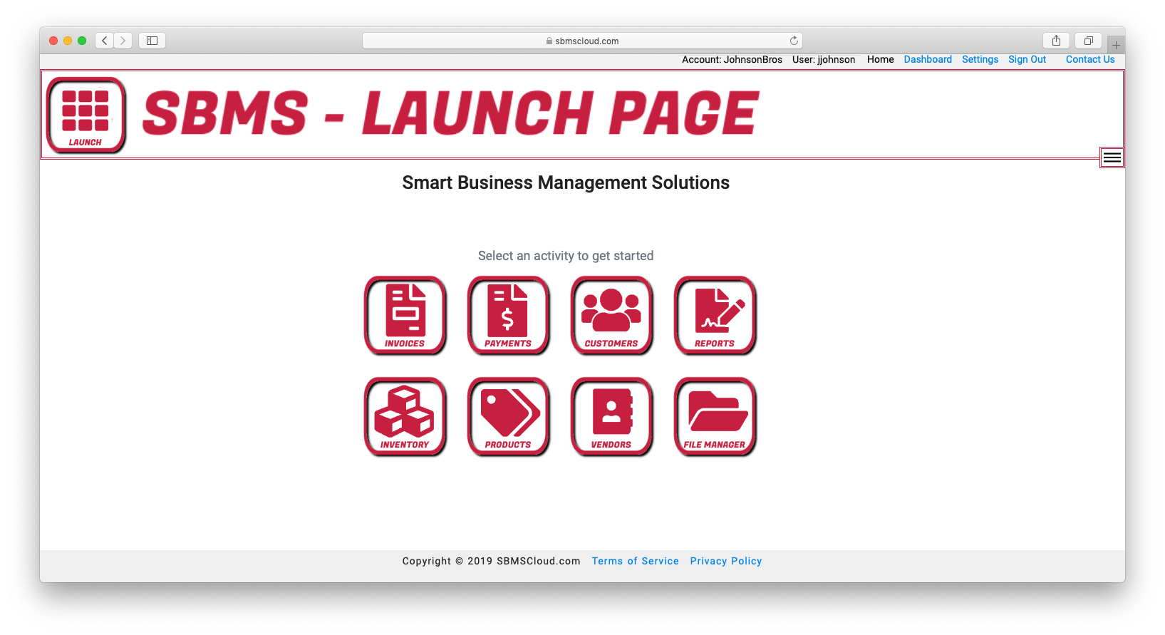 SBMS Console